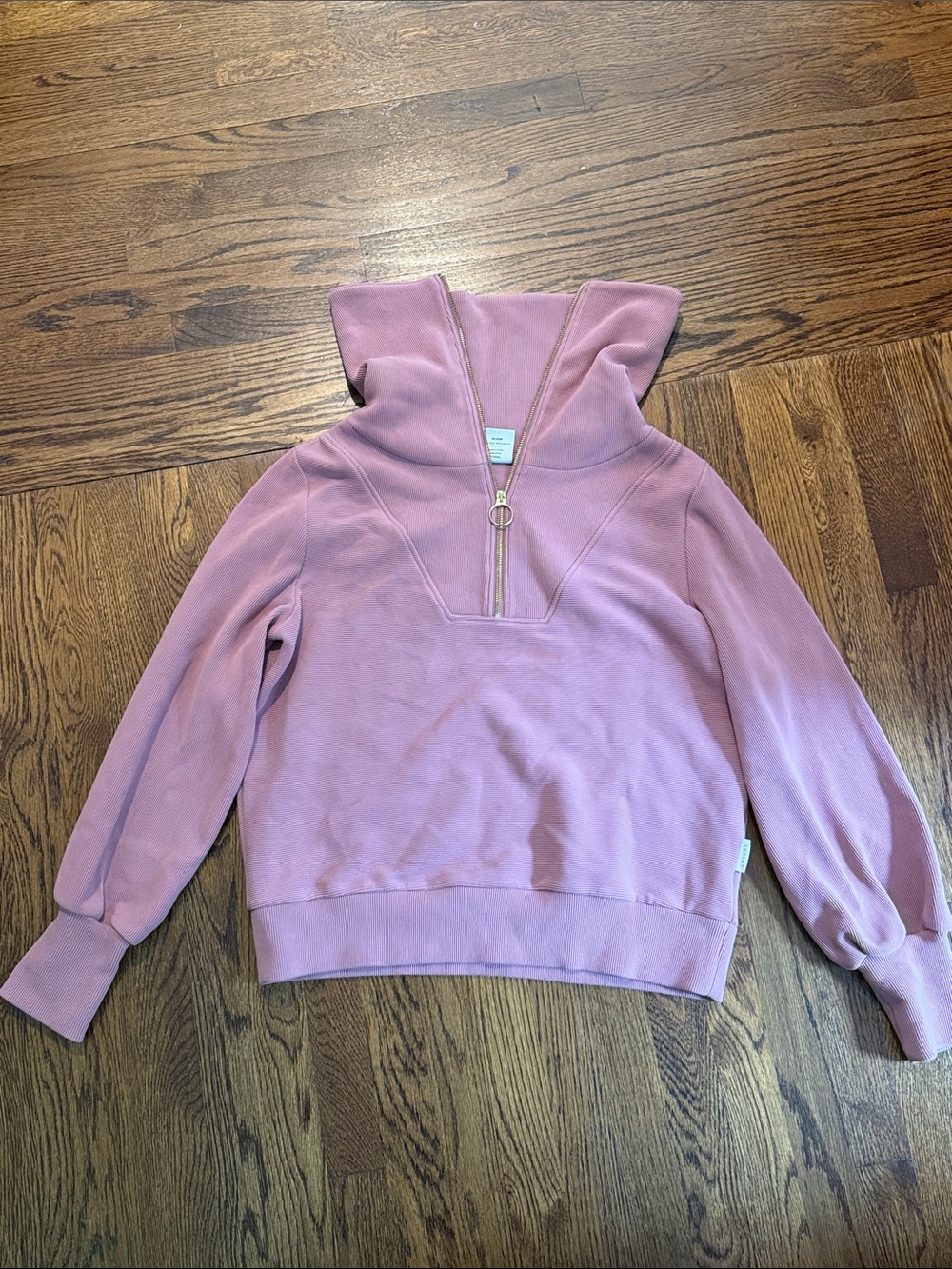Varley Dusty Pink Half-Zip Funnel Neck Sweatshirt